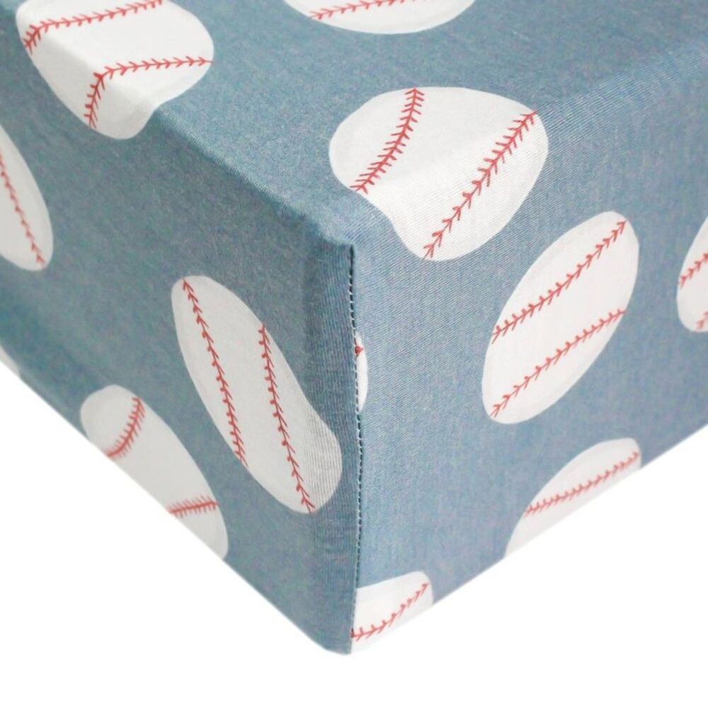 Copper Pearl -  Premium Crib Sheet - Slugger Blue